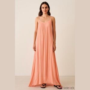 New Boho Me coral flowy gauze dress